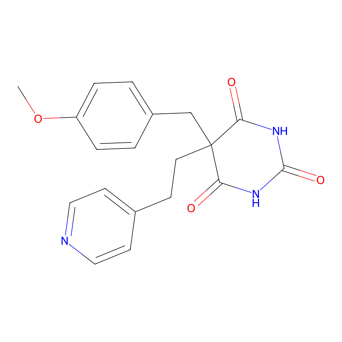 5-[(4-Methoxyphenyl)methyl]-5-(2-pyridin-4-ylethyl)-1,3-diazinane-2,4,6-trione molecular structure, CAS 346449-50-1