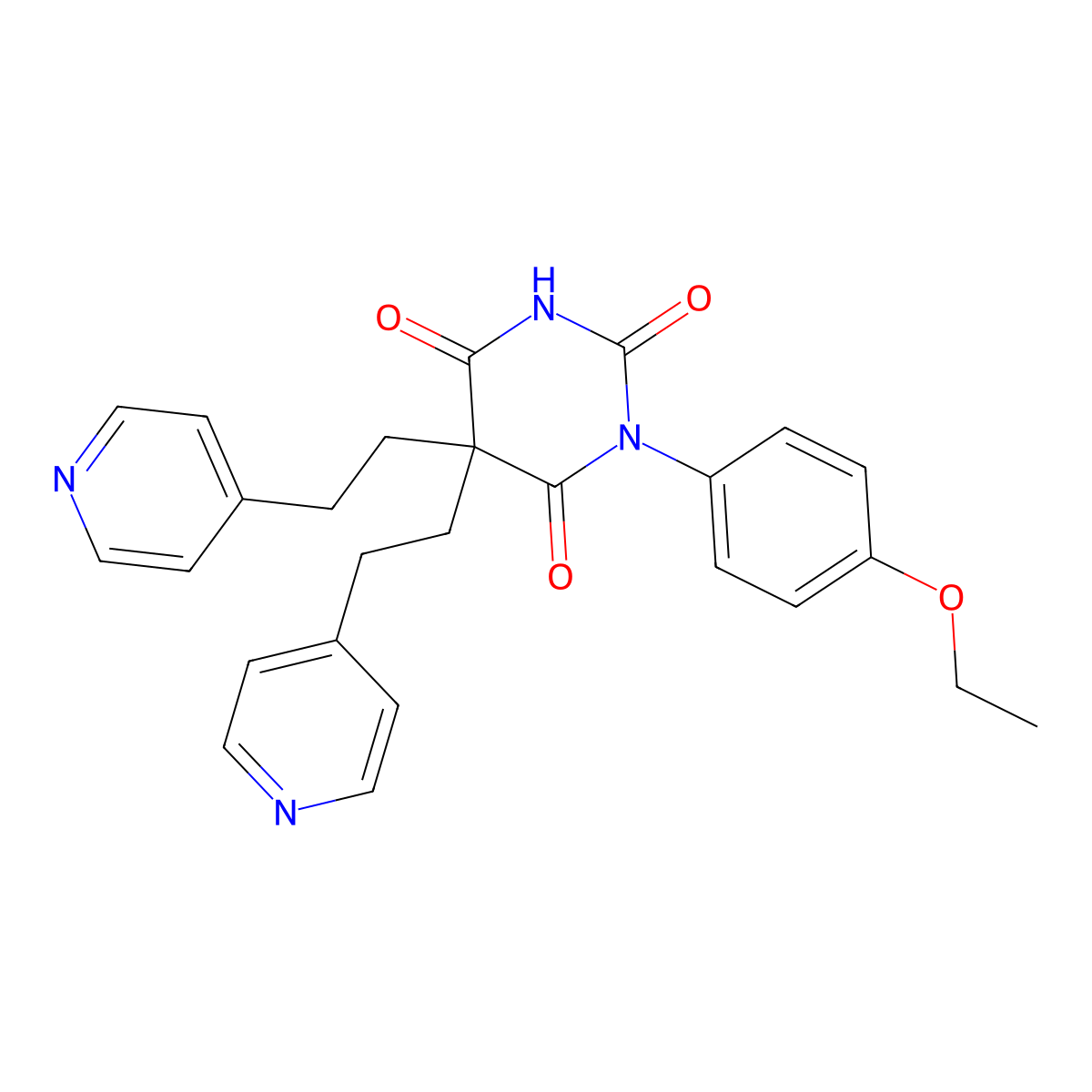 1-(4-Ethoxyphenyl)-5,5-bis(2-pyridin-4-ylethyl)-1,3-diazinane-2,4,6-trione molecular structure, CAS 346449-73-8