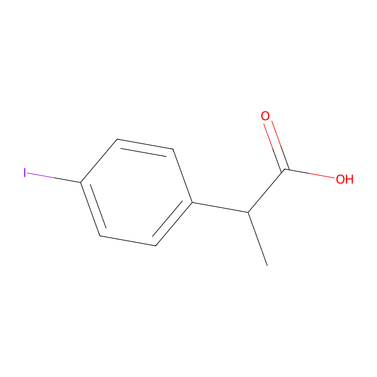 2-(4-Iodophenyl)propanoic acid molecular structure, CAS 34645-72-2