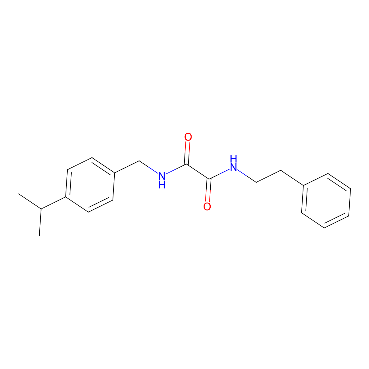 N-(2-phenylethyl)-N'-[4-(propan-2-yl)benzyl]ethanediamide molecular structure, CAS 346453-02-9