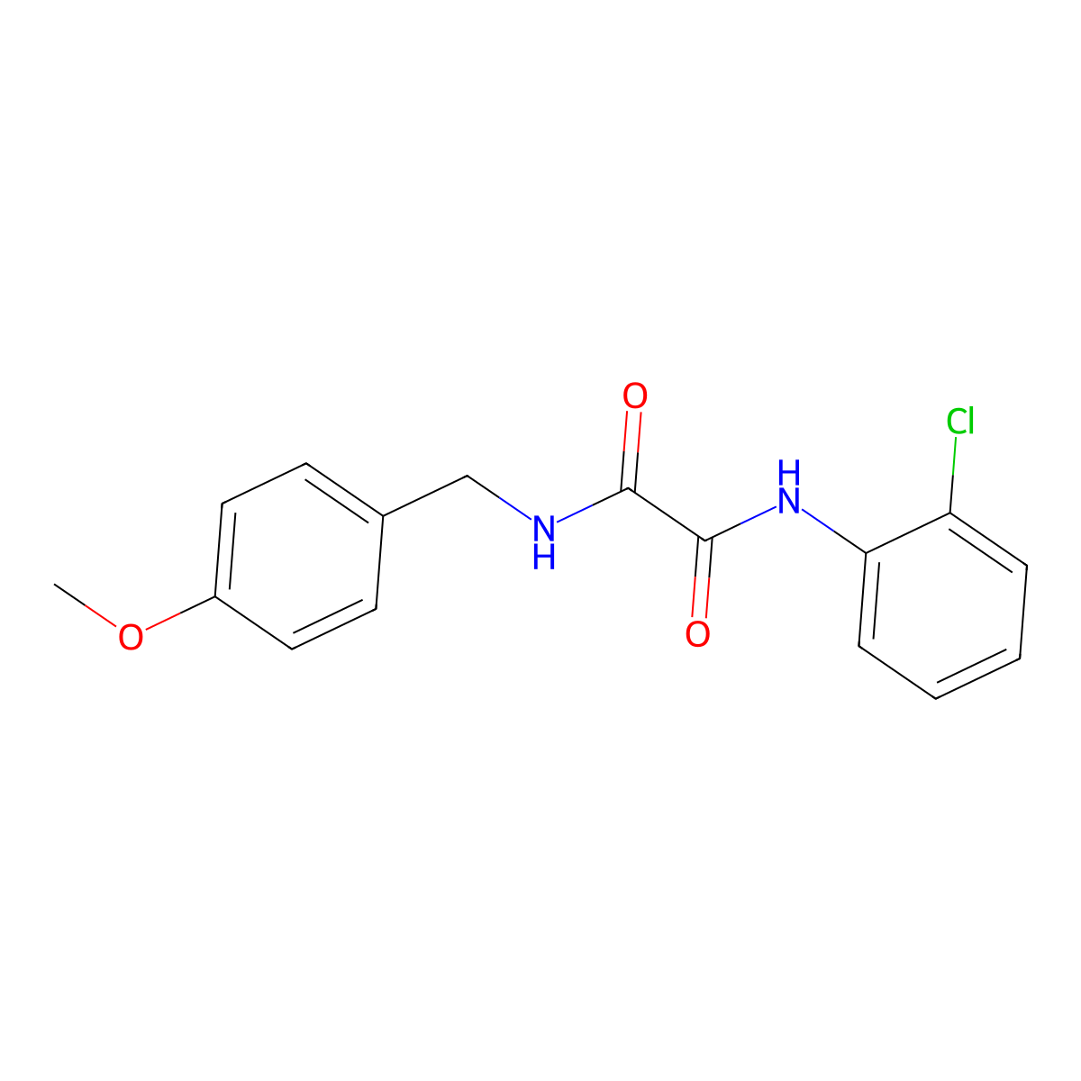 N-(2-chlorophenyl)-N'-(4-methoxybenzyl)ethanediamide molecular structure, CAS 346453-07-4