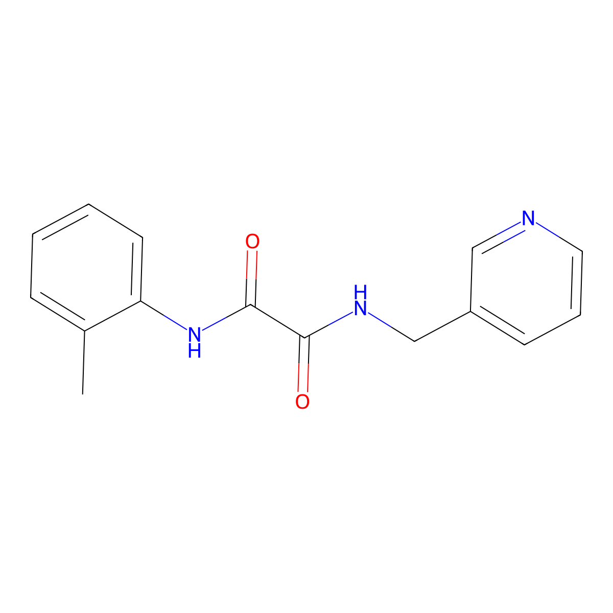 N-(2-methylphenyl)-N'-(pyridin-3-ylmethyl)ethanediamide molecular structure, CAS 346453-21-2