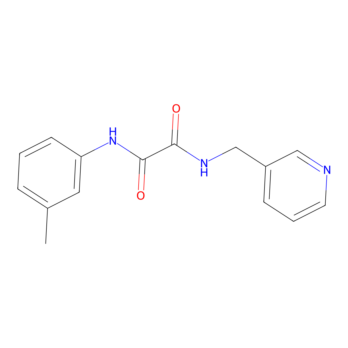 N'-(3-methylphenyl)-N-(pyridin-3-ylmethyl)oxamide molecular structure, CAS 346453-22-3