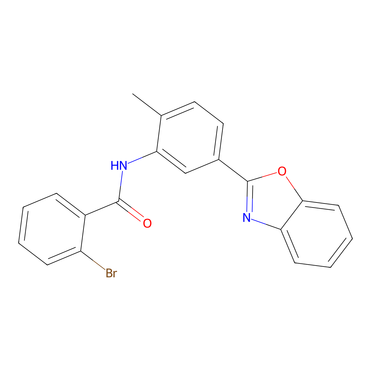 N-[5-(1,3-benzoxazol-2-yl)-2-methylphenyl]-2-bromobenzamide molecular structure, CAS 346454-63-5