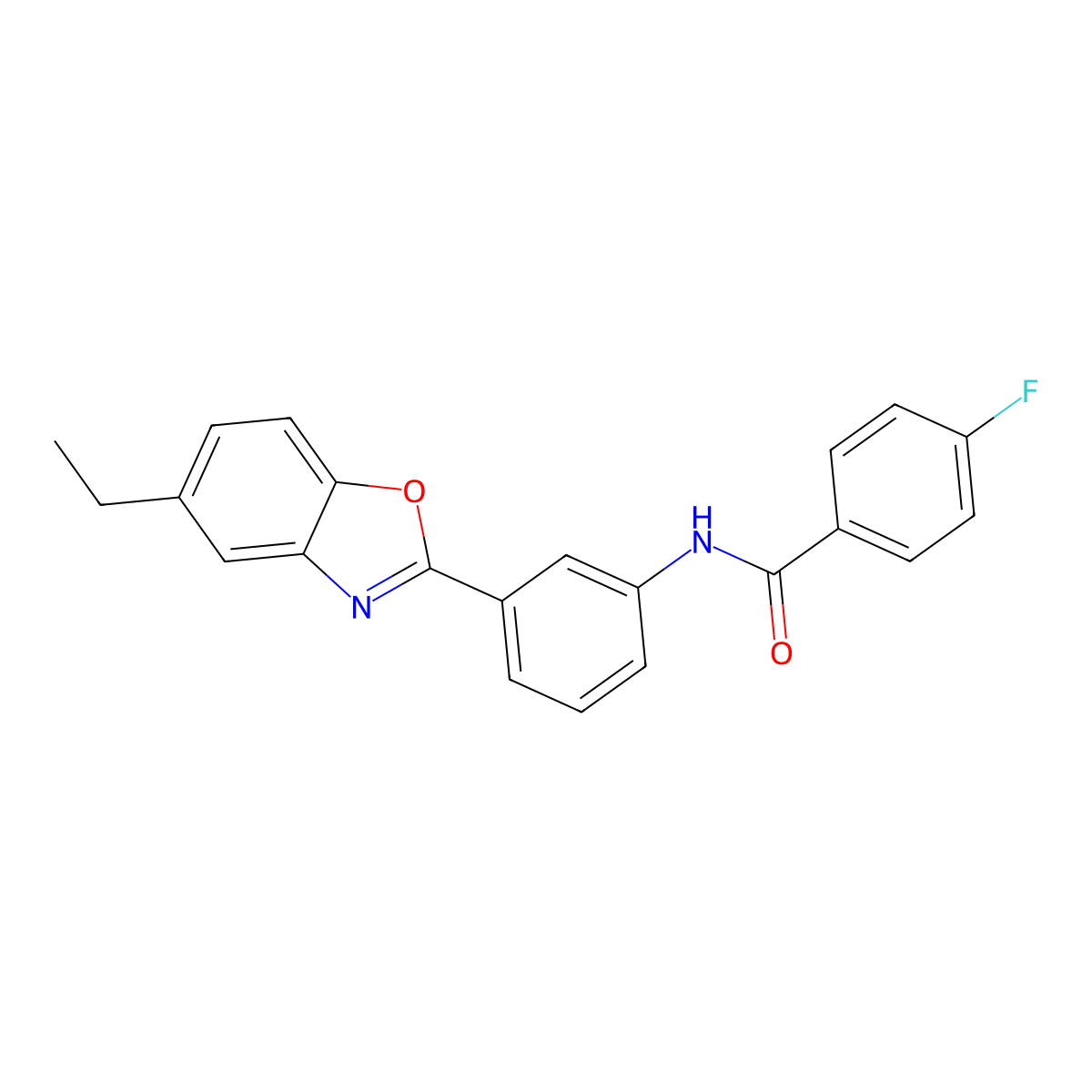 N-[3-(5-ethyl-1,3-benzoxazol-2-yl)phenyl]-4-fluorobenzamide molecular structure, CAS 346455-09-2