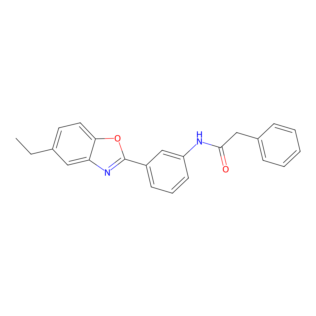 N-[3-(5-ethyl-1,3-benzoxazol-2-yl)phenyl]-2-phenylacetamide molecular structure, CAS 346455-23-0