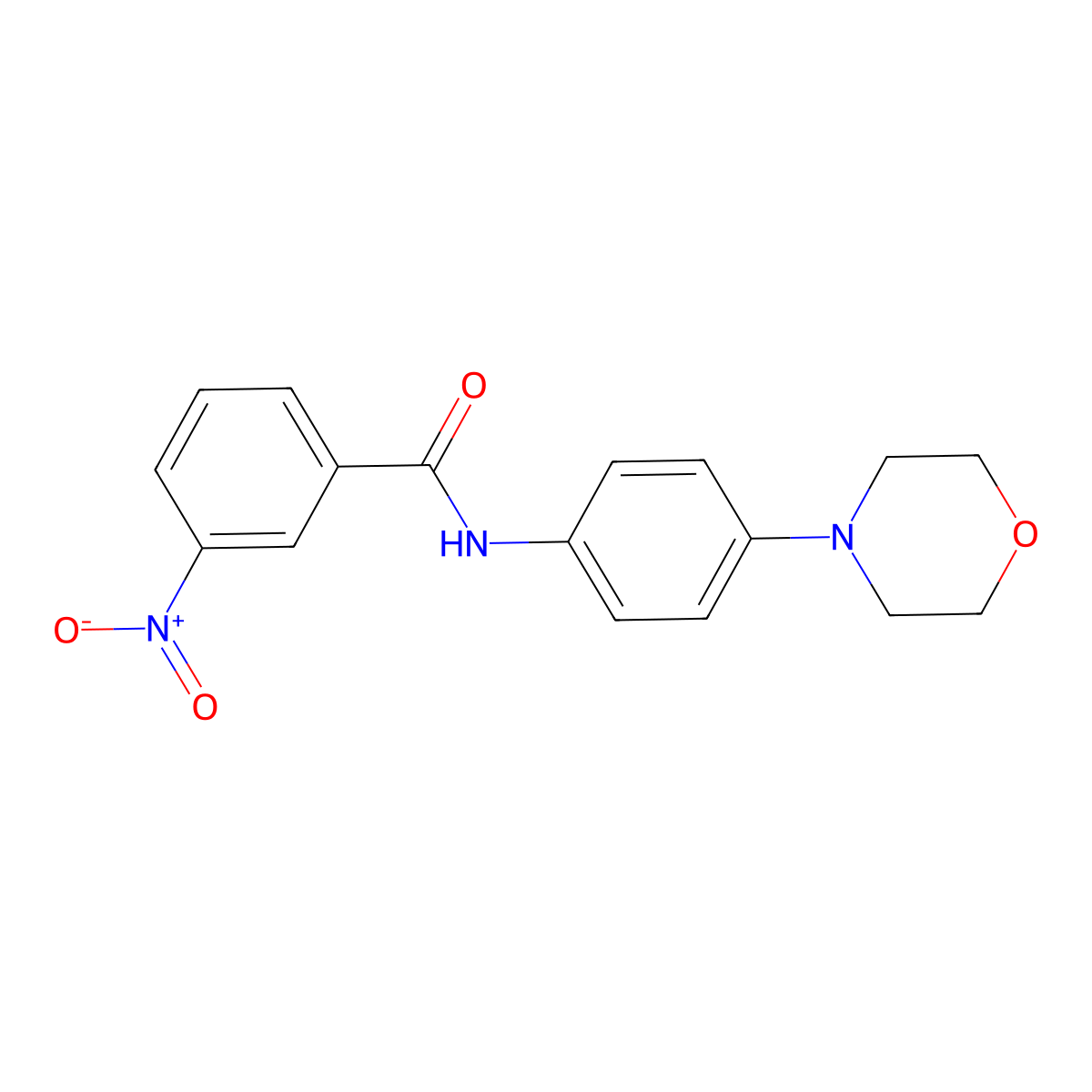 N-(4-morpholin-4-ylphenyl)-3-nitrobenzamide molecular structure, CAS 346455-64-9