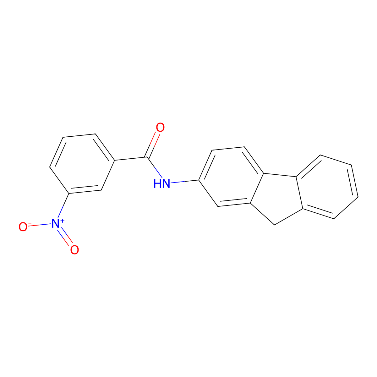 N-(9H-fluoren-2-yl)-3-nitrobenzamide molecular structure, CAS 346455-79-6