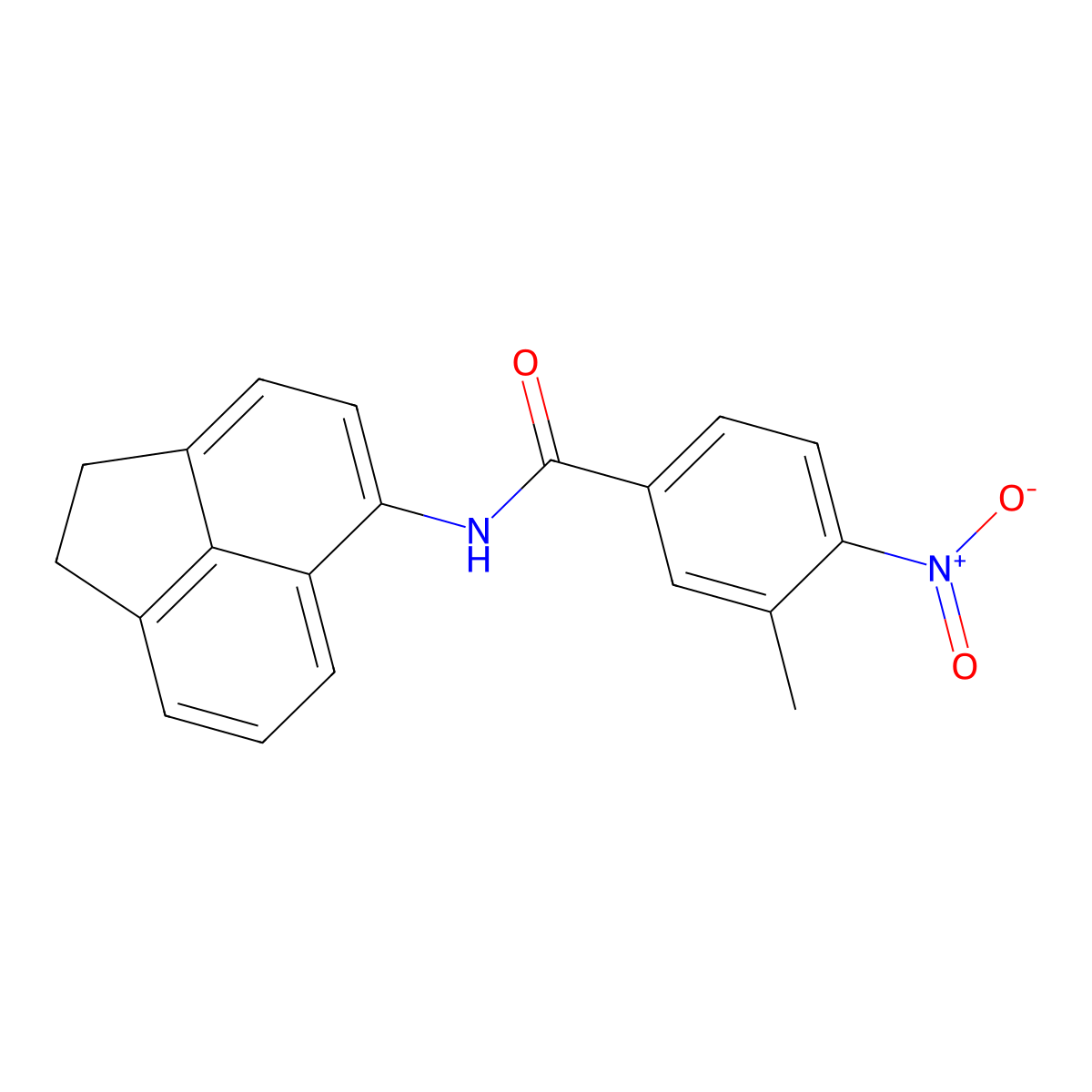 N-(1,2-dihydroacenaphthylen-5-yl)-3-methyl-4-nitrobenzamide molecular structure, CAS 346455-93-4