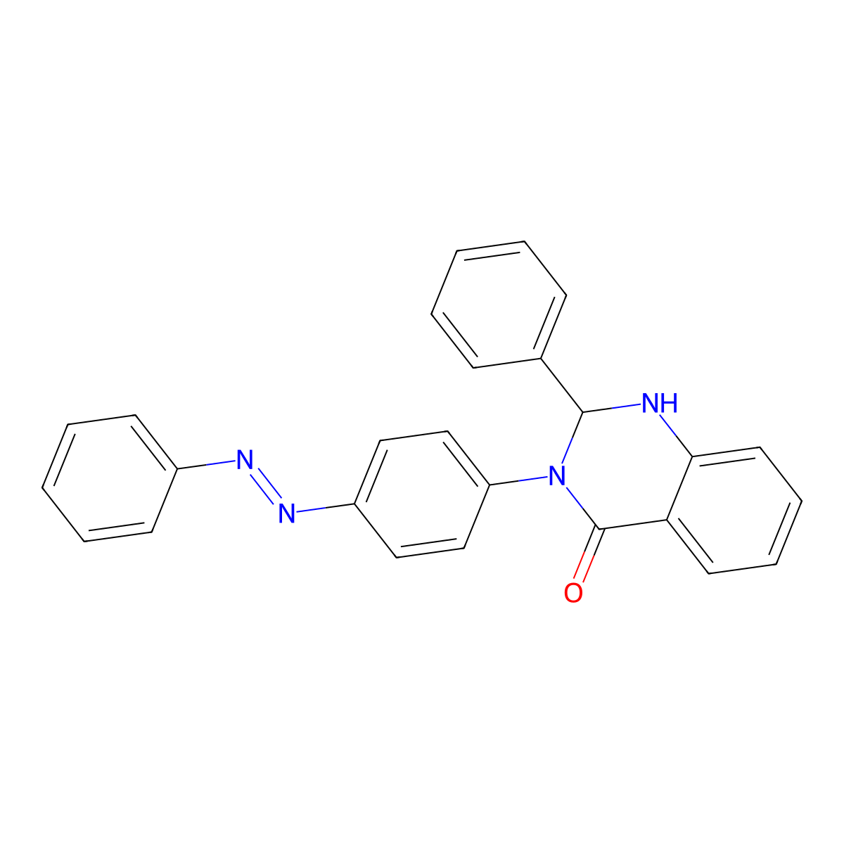 2-phenyl-3-{4-[(E)-phenyldiazenyl]phenyl}-2,3-dihydroquinazolin-4(1H)-one molecular structure, CAS 346456-76-6