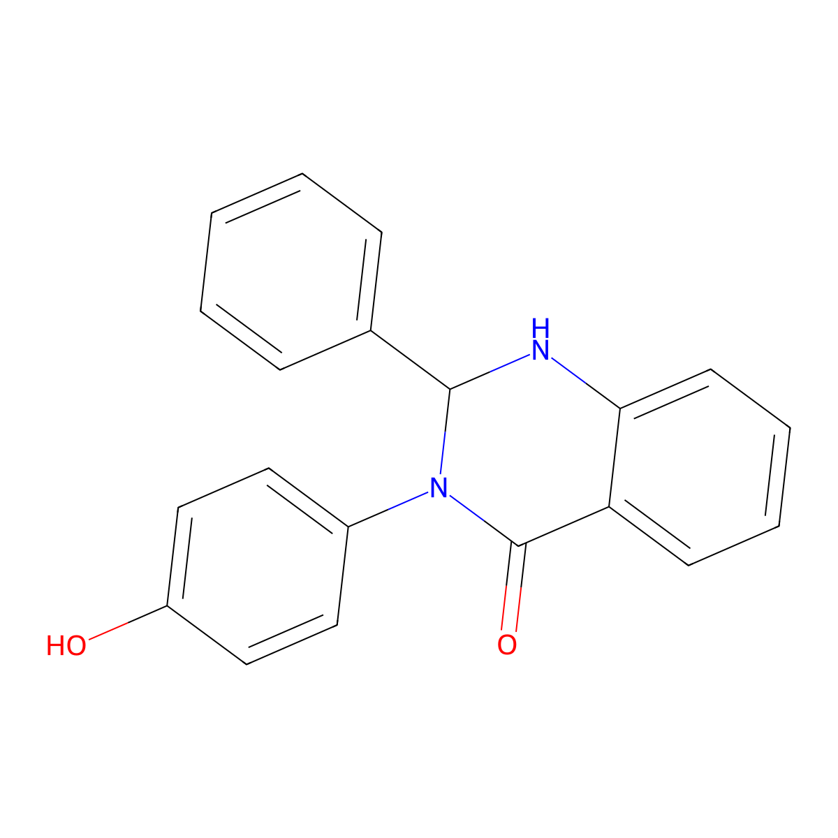 3-(4-Hydroxyphenyl)-2-phenyl-1,2-dihydroquinazolin-4-one molecular structure, CAS 346456-80-2