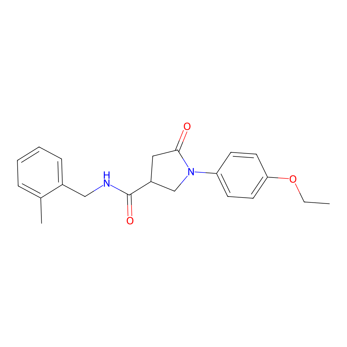 1-(4-ethoxyphenyl)-N-[(2-methylphenyl)methyl]-5-oxopyrrolidine-3-carboxamide molecular structure, CAS 346456-83-5