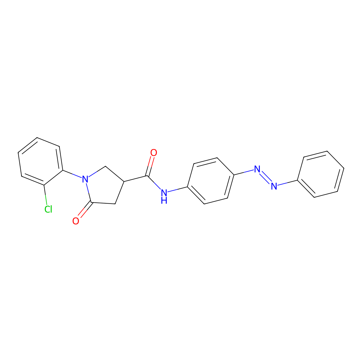 1-(2-chlorophenyl)-5-oxo-N-{4-[(E)-phenyldiazenyl]phenyl}pyrrolidine-3-carboxamide molecular structure, CAS 346456-92-6