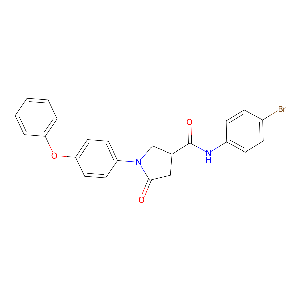 N-(4-bromophenyl)-5-oxo-1-(4-phenoxyphenyl)pyrrolidine-3-carboxamide molecular structure, CAS 346456-94-8