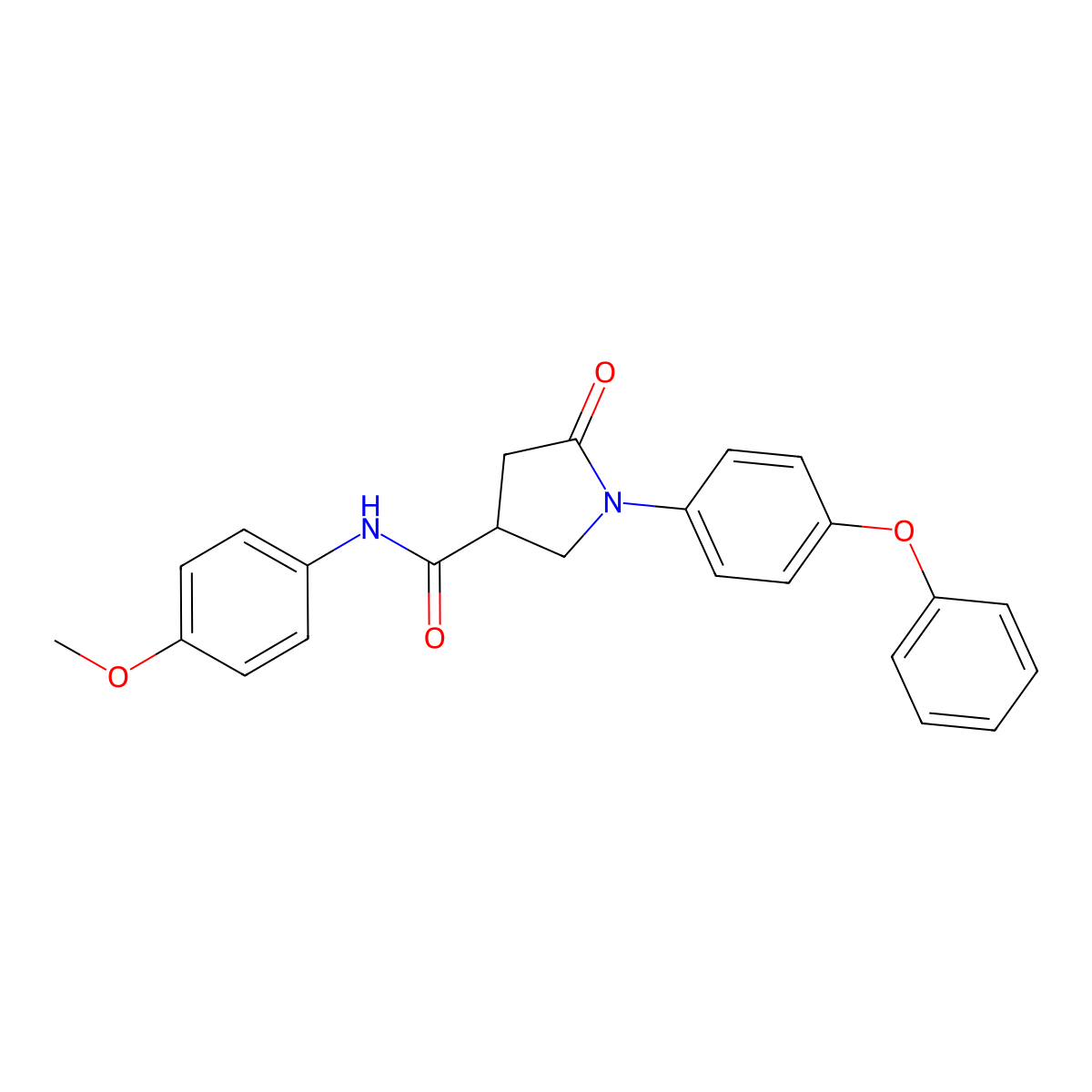 N-(4-methoxyphenyl)-5-oxo-1-(4-phenoxyphenyl)pyrrolidine-3-carboxamide molecular structure, CAS 346456-98-2