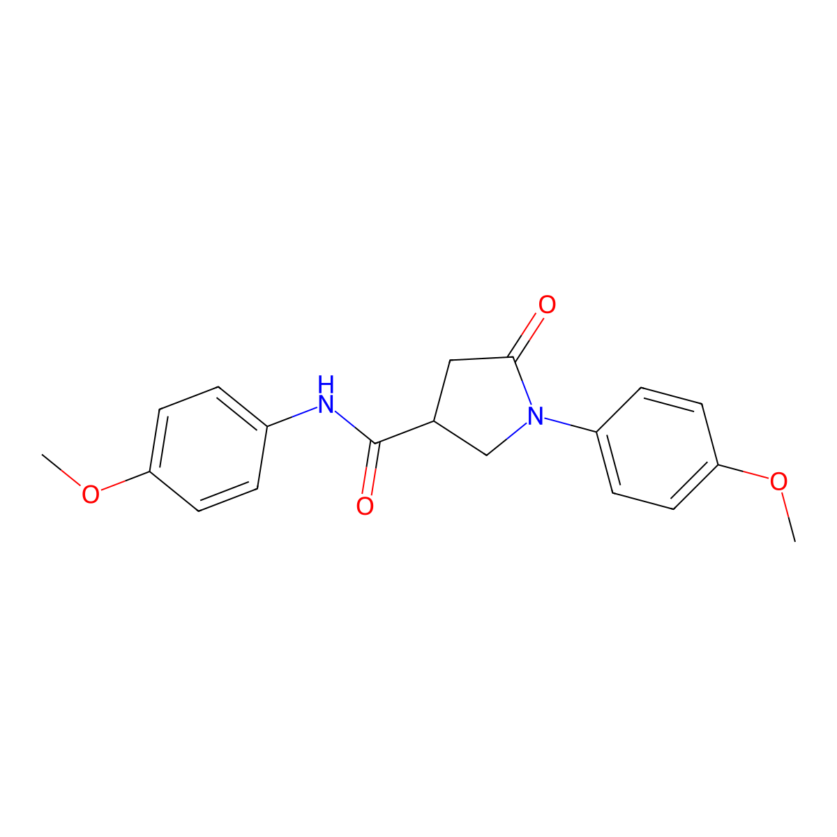 N,1-bis(4-methoxyphenyl)-5-oxopyrrolidine-3-carboxamide molecular structure, CAS 346458-13-7