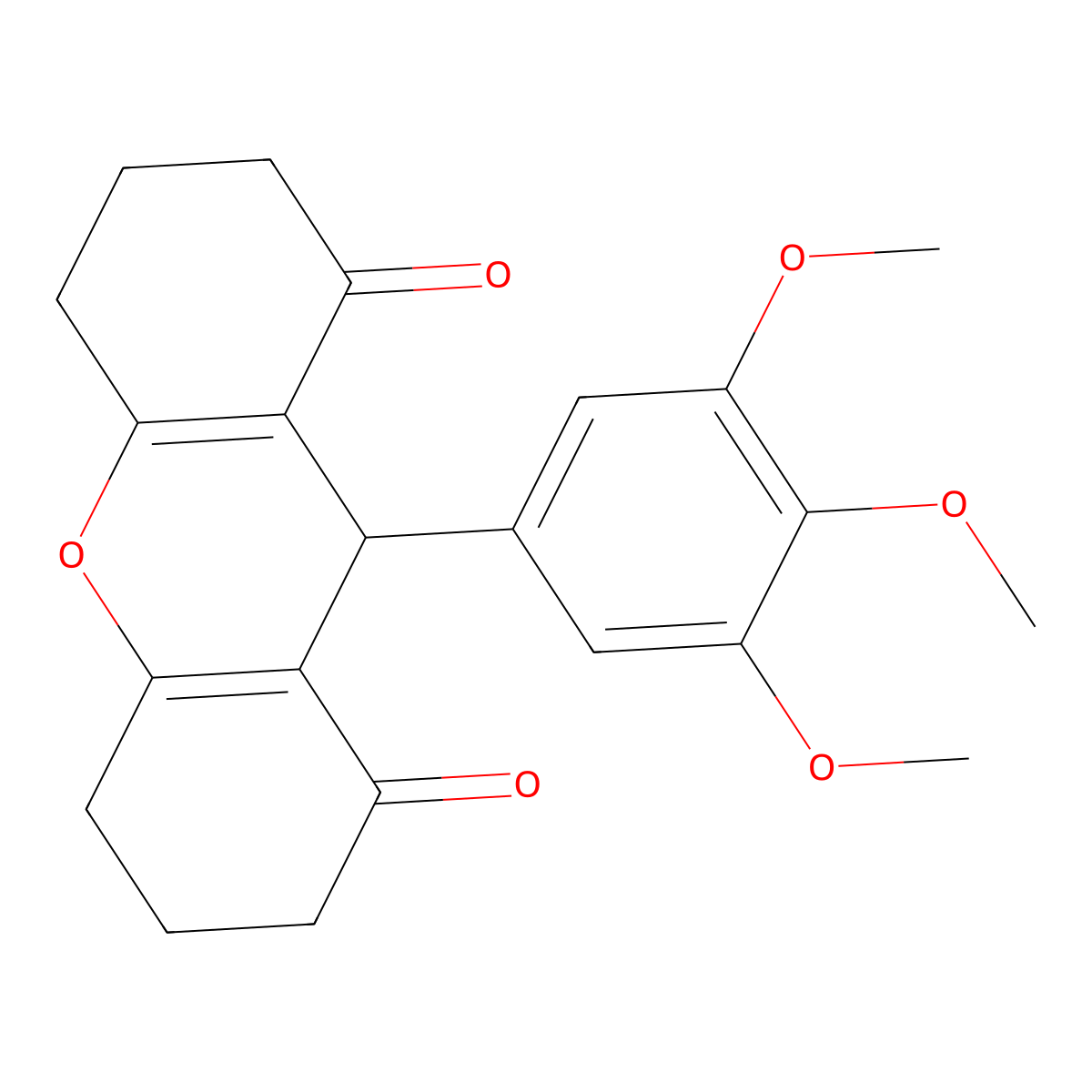 9-(3,4,5-trimethoxyphenyl)-3,4,5,6,7,9-hexahydro-1H-xanthene-1,8(2H)-dione molecular structure, CAS 346458-33-1