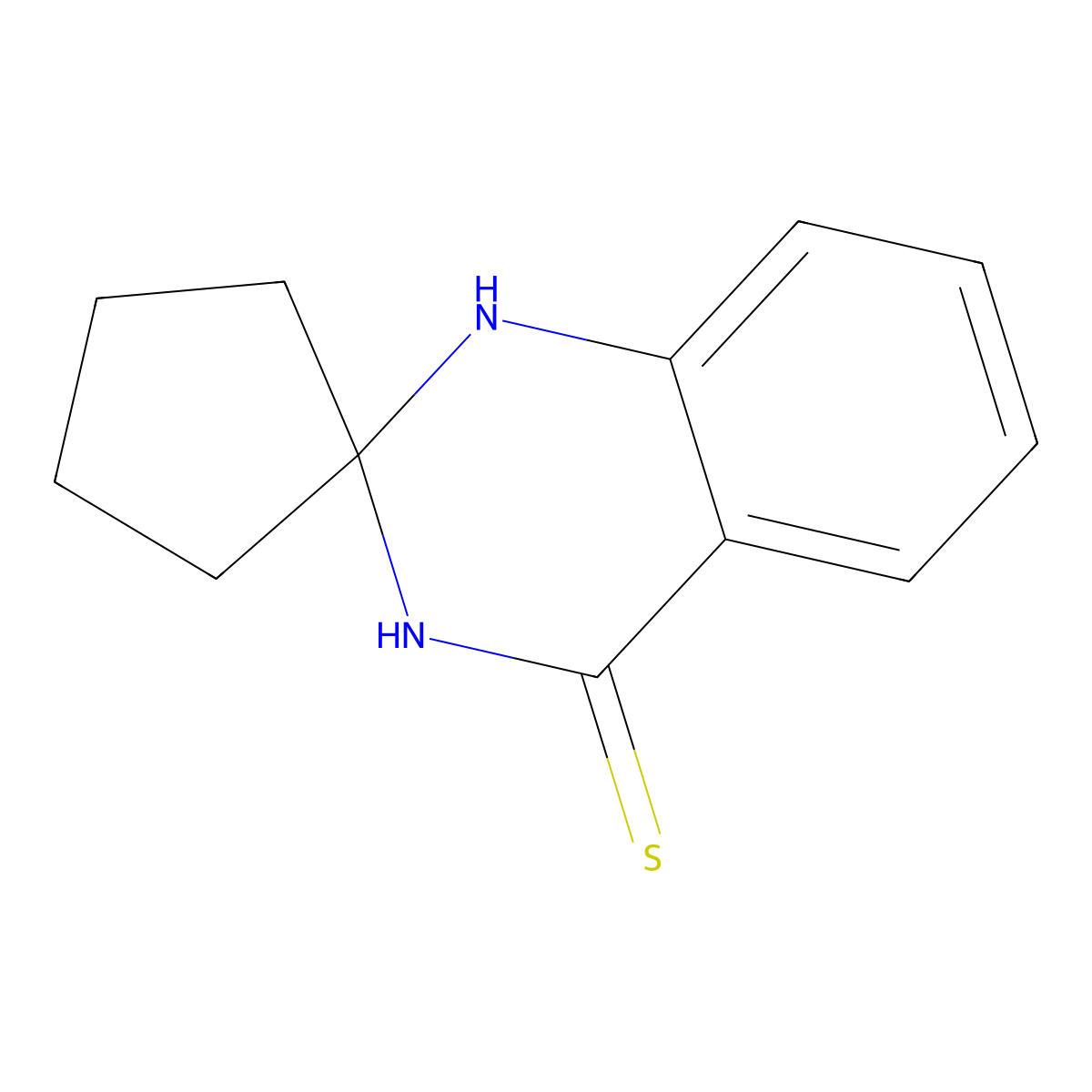 1'H-spiro[cyclopentane-1,2'-quinazoline]-4'-thiol molecular structure, CAS 346458-41-1