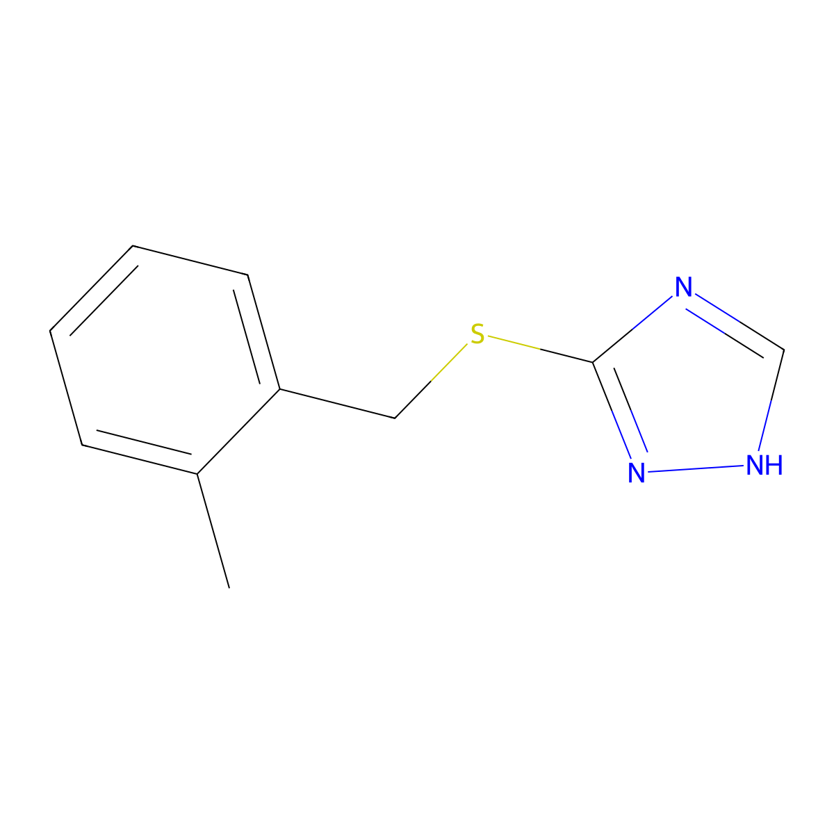 5-[(2-methylphenyl)methylsulfanyl]-1H-1,2,4-triazole molecular structure, CAS 346458-72-8
