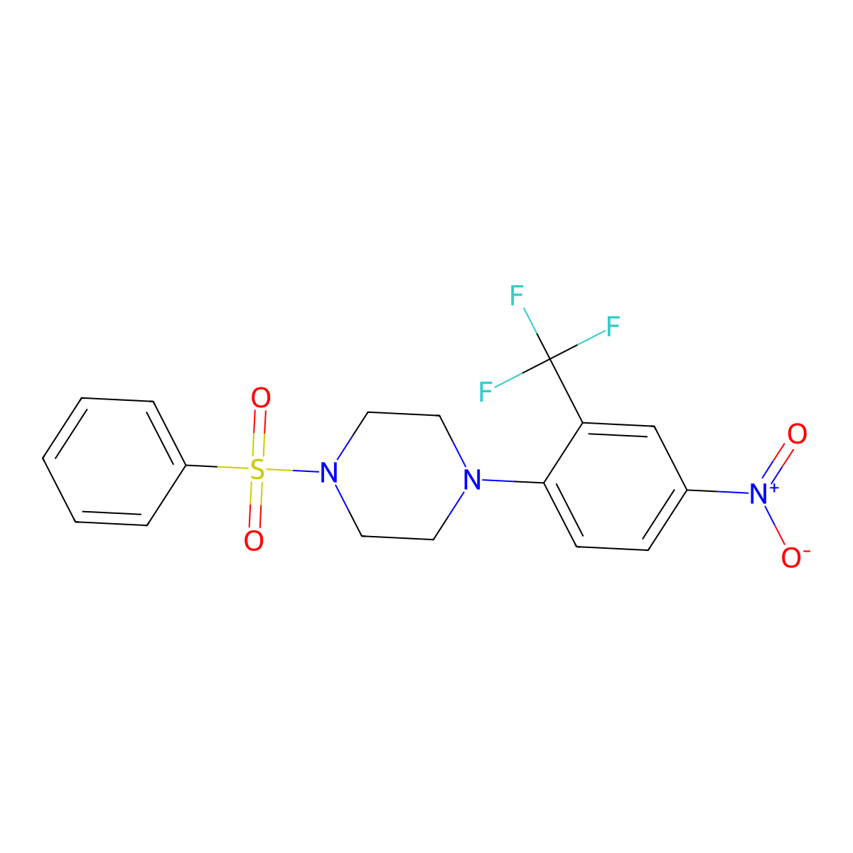 1-(Benzenesulfonyl)-4-[4-nitro-2-(trifluoromethyl)phenyl]piperazine molecular structure, CAS 346459-18-5