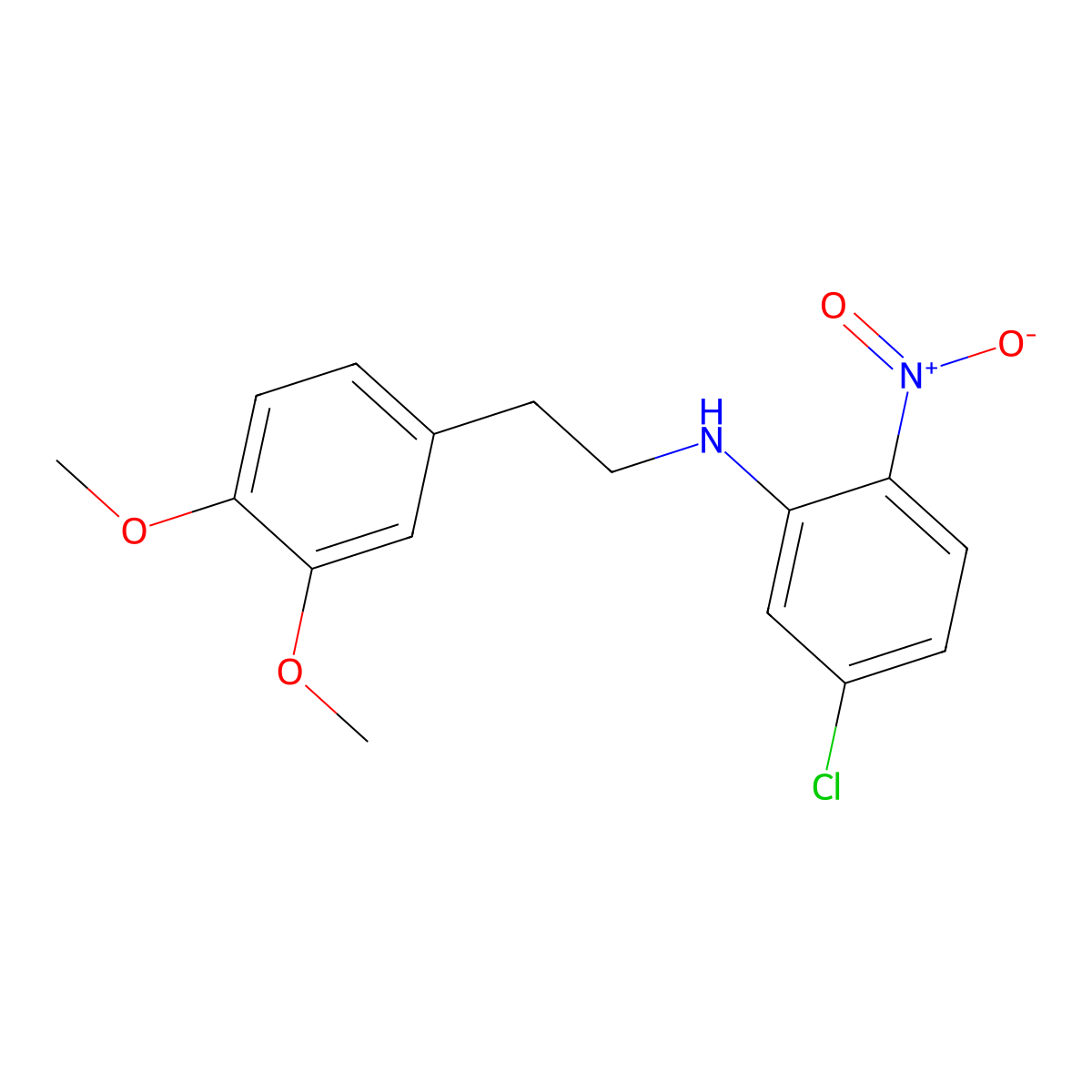 5-chloro-N-[2-(3,4-dimethoxyphenyl)ethyl]-2-nitroaniline molecular structure, CAS 346459-32-3