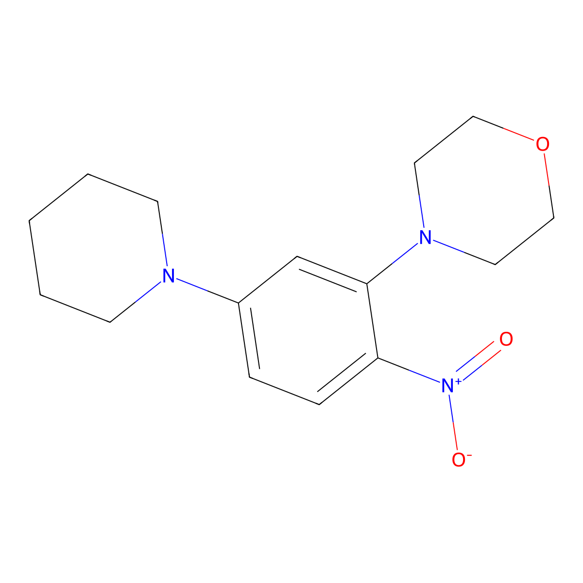 4-(2-Nitro-5-piperidin-1-ylphenyl)morpholine molecular structure, CAS 346459-44-7