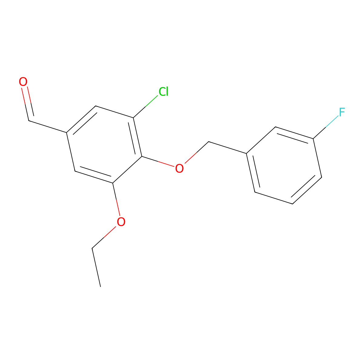 3-Chloro-5-ethoxy-4-[(3-fluorophenyl)methoxy]benzaldehyde molecular structure, CAS 346459-49-2