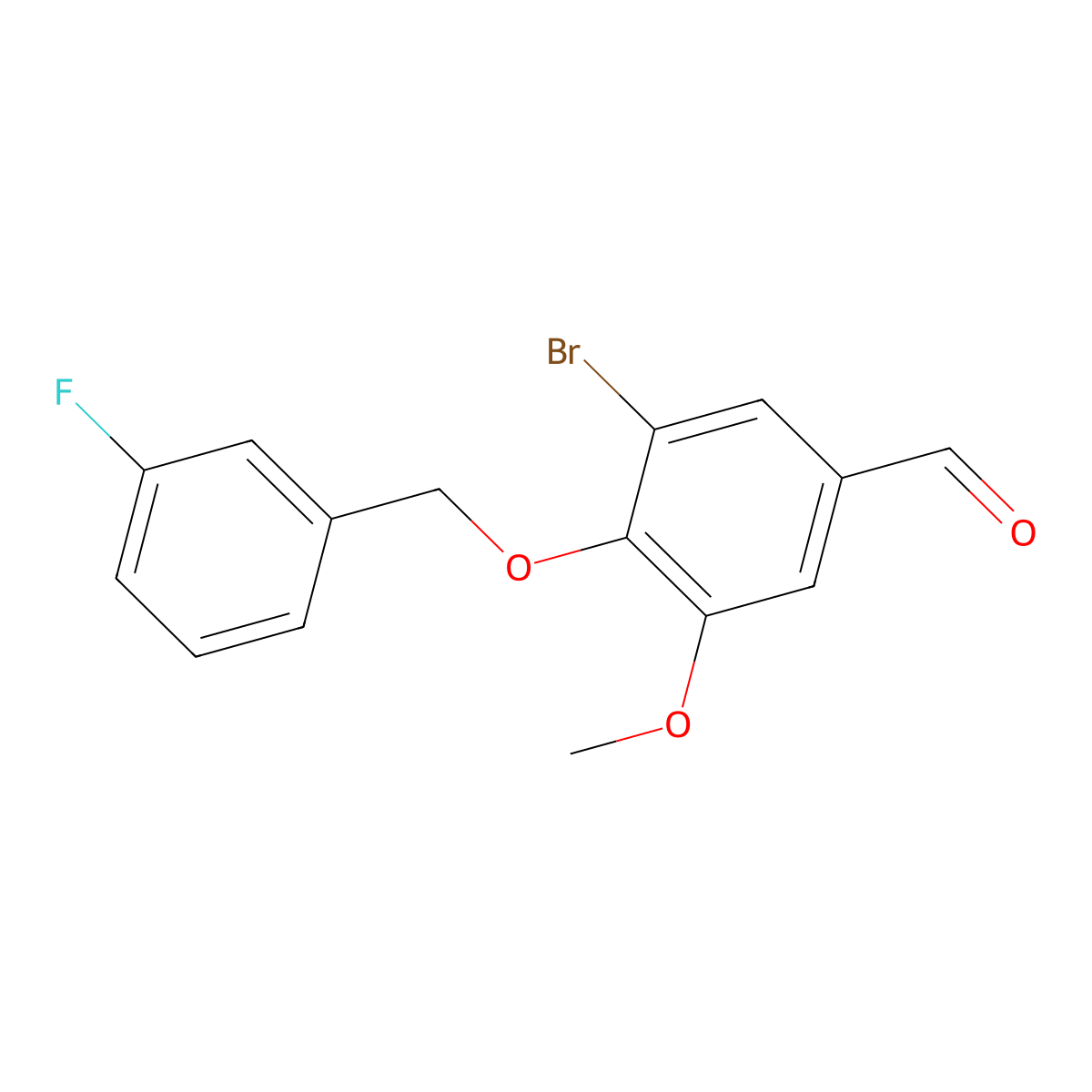 3-Bromo-4-[(3-fluorobenzyl)oxy]-5-methoxybenzaldehyde molecular structure, CAS 346459-51-6