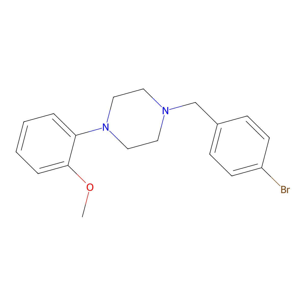 1-(4-Bromobenzyl)-4-(2-methoxyphenyl)piperazine molecular structure, CAS 346464-54-8