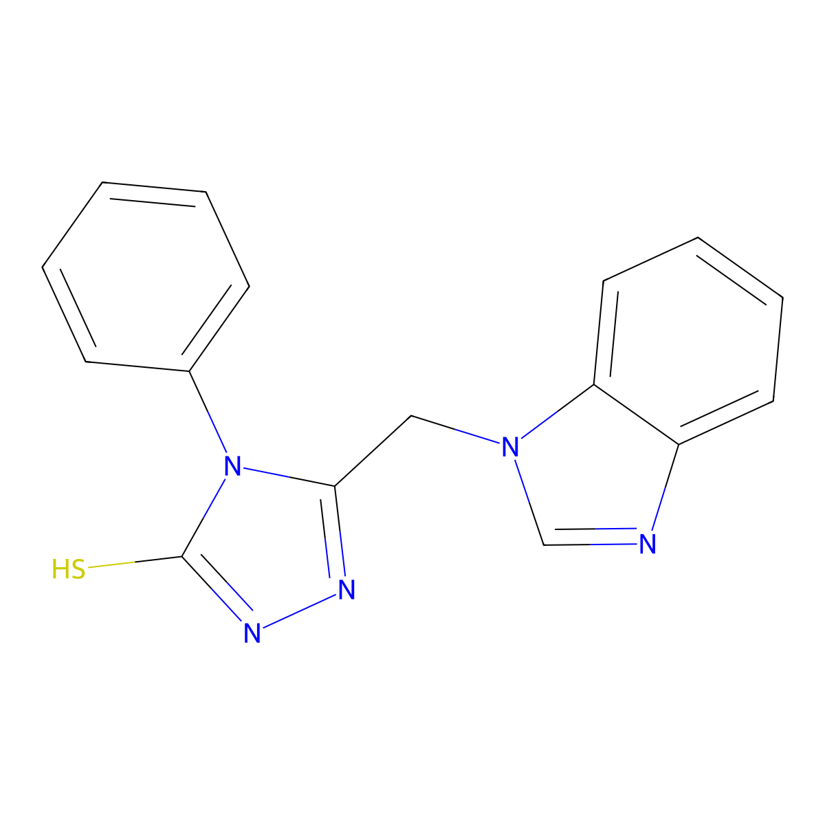 3-(benzimidazol-1-ylmethyl)-4-phenyl-1H-1,2,4-triazole-5-thione molecular structure, CAS 346464-58-2