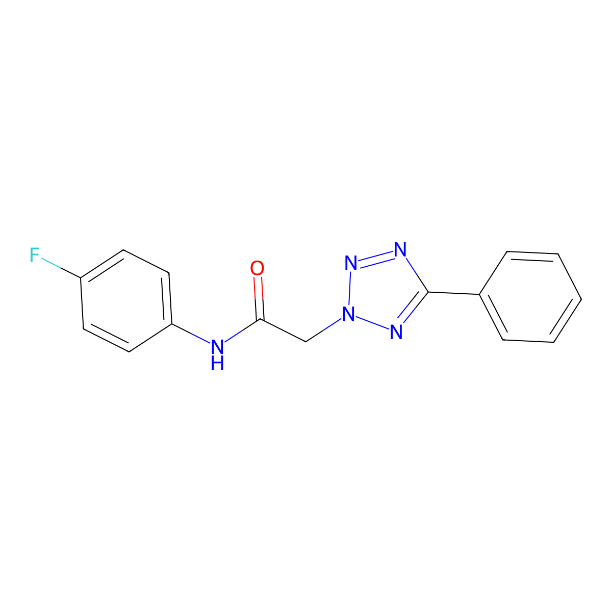 N-(4-fluorophenyl)-2-(5-phenyltetrazol-2-yl)acetamide molecular structure, CAS 346465-26-7