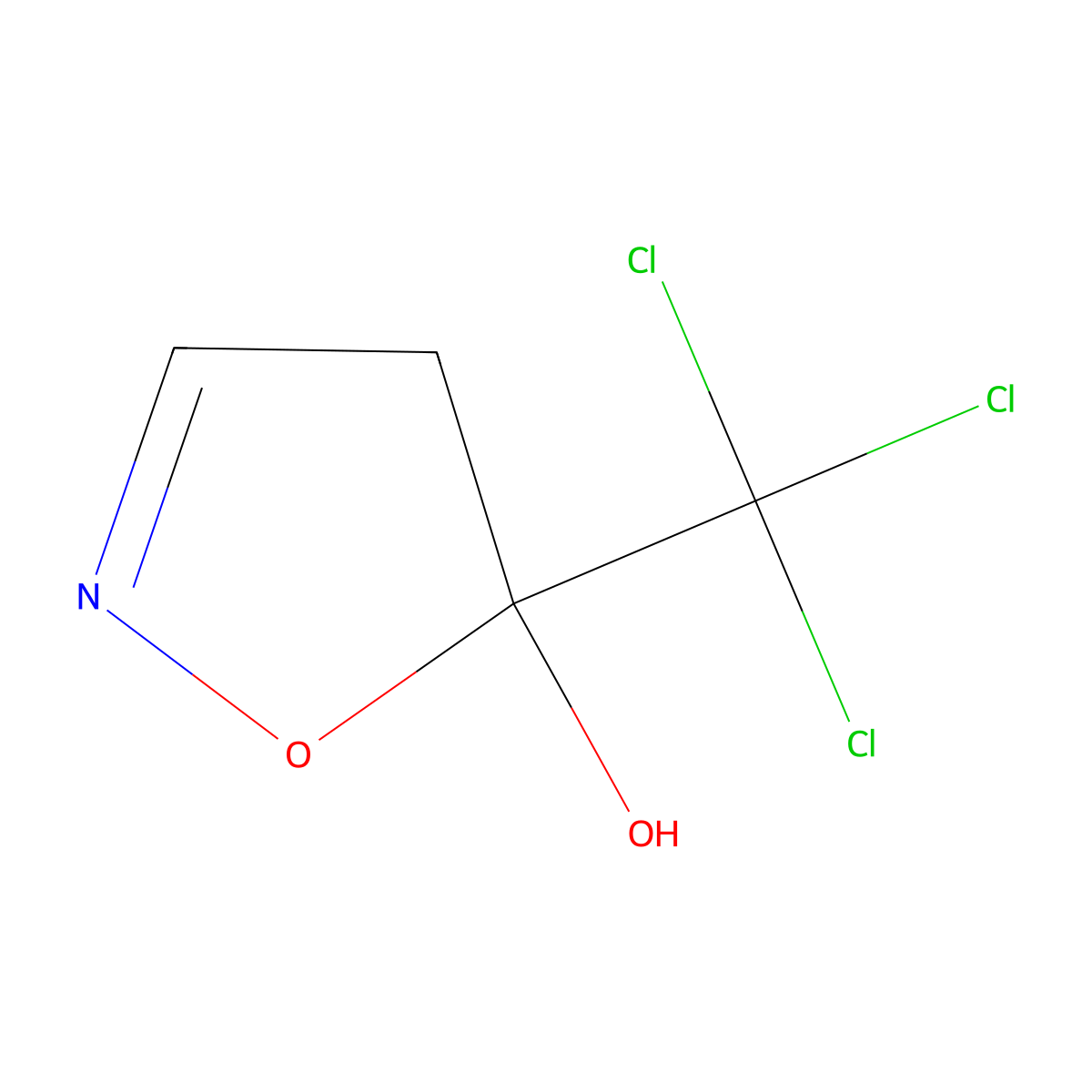 5-Trichloromethyl-4,5-dihydro-5-isoxazolol molecular structure, CAS 34648-11-8
