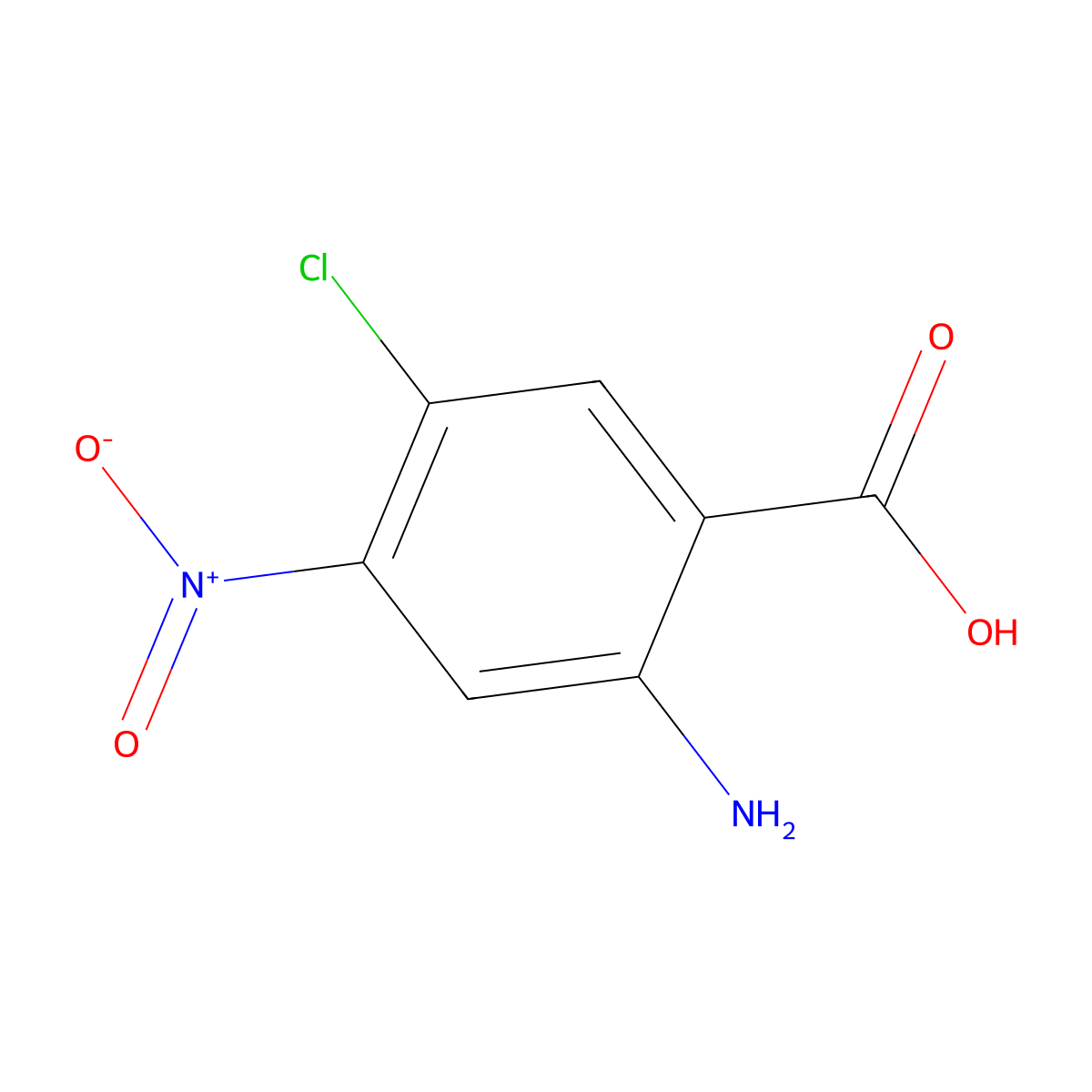 2-Amino-5-chloro-4-nitrobenzoic acid molecular structure, CAS 34649-02-0