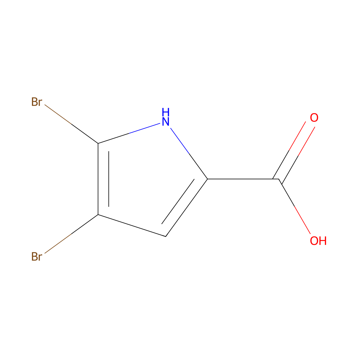 4,5-Dibromo-2-Pyrrolic Acid molecular structure, CAS 34649-21-3