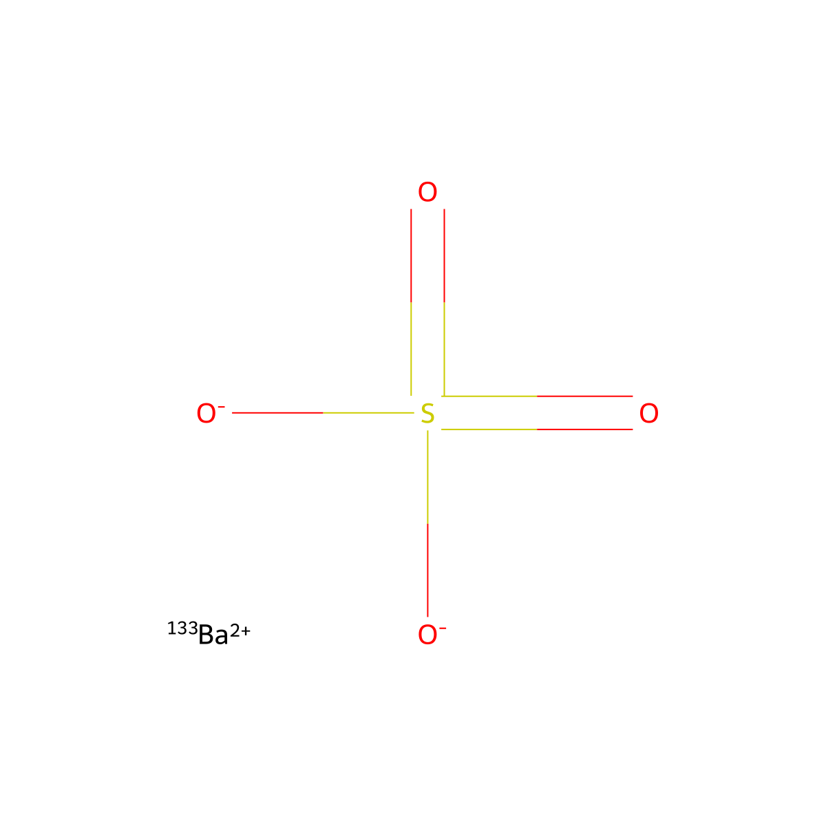 Barium-133 sulfate molecular structure, CAS 34653-35-5