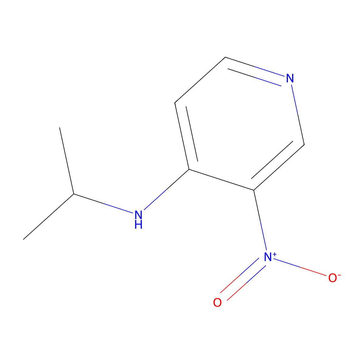 3-nitro-N-(propan-2-yl)pyridin-4-amine molecular structure, CAS 34654-21-2