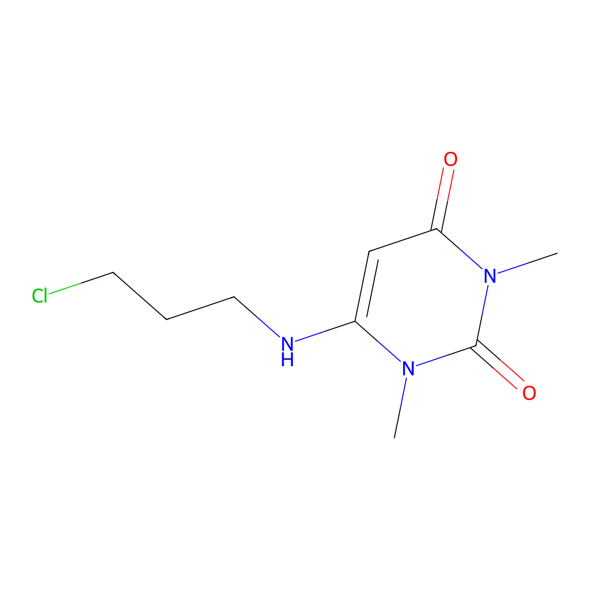 6-((3-Chloropropyl)amino)-1,3-dimethyluracil molecular structure, CAS 34654-81-4