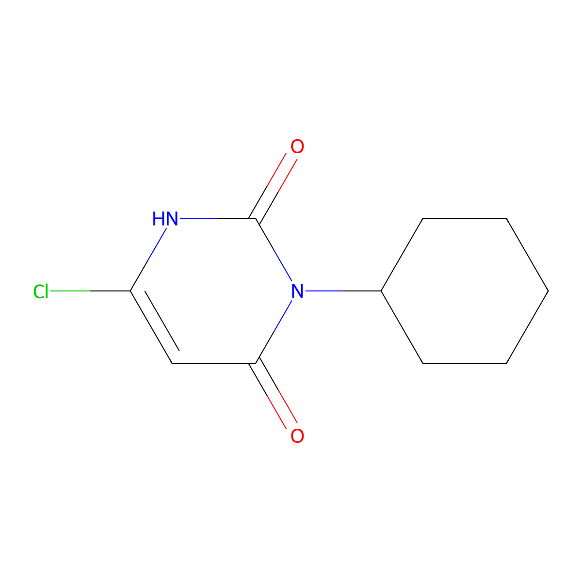 6-Chloro-3-cyclohexyl-1,2,3,4-tetrahydropyrimidine-2,4-dione molecular structure, CAS 34654-87-0