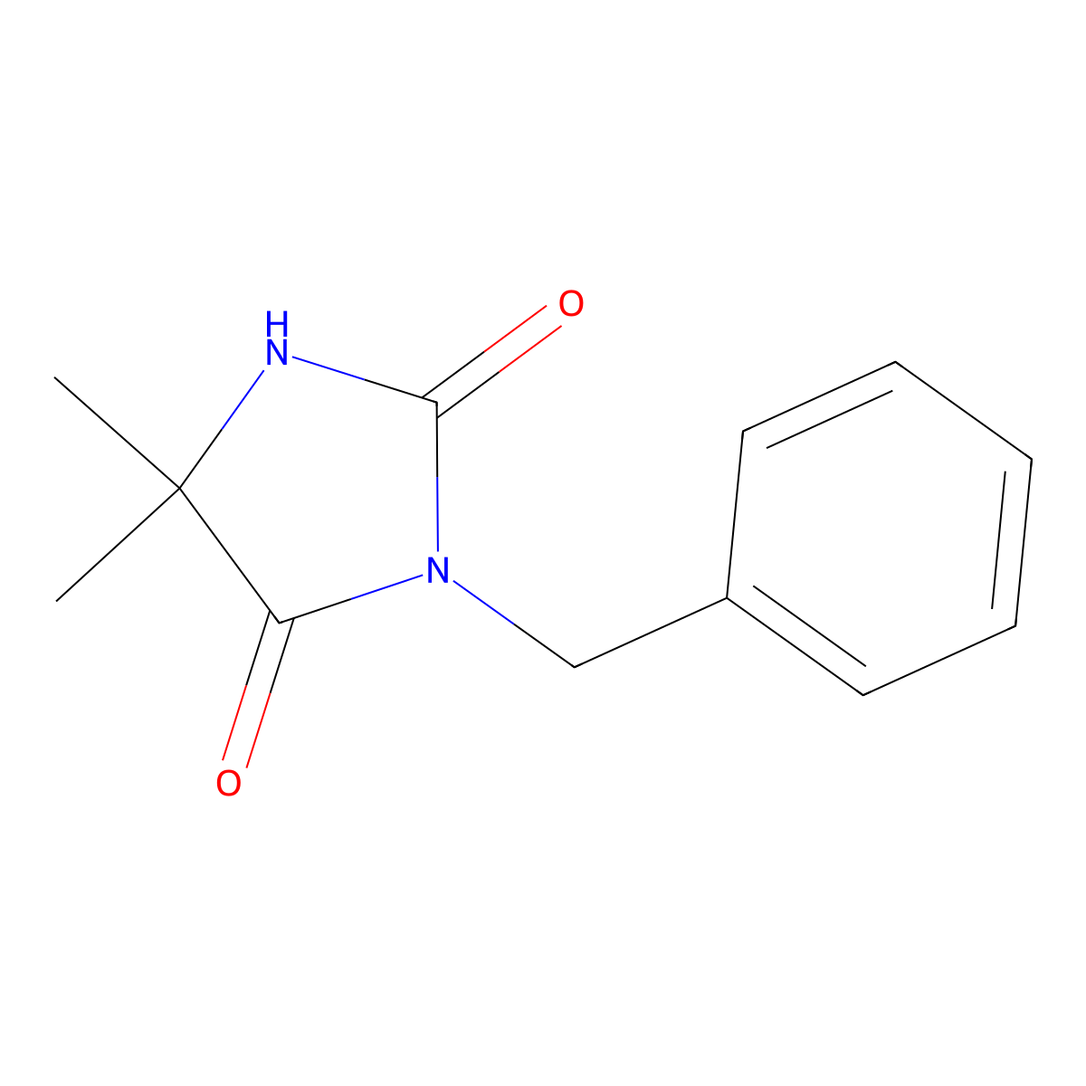 Hydantoin, 3-benzyl-5,5-dimethyl- molecular structure, CAS 34657-68-6