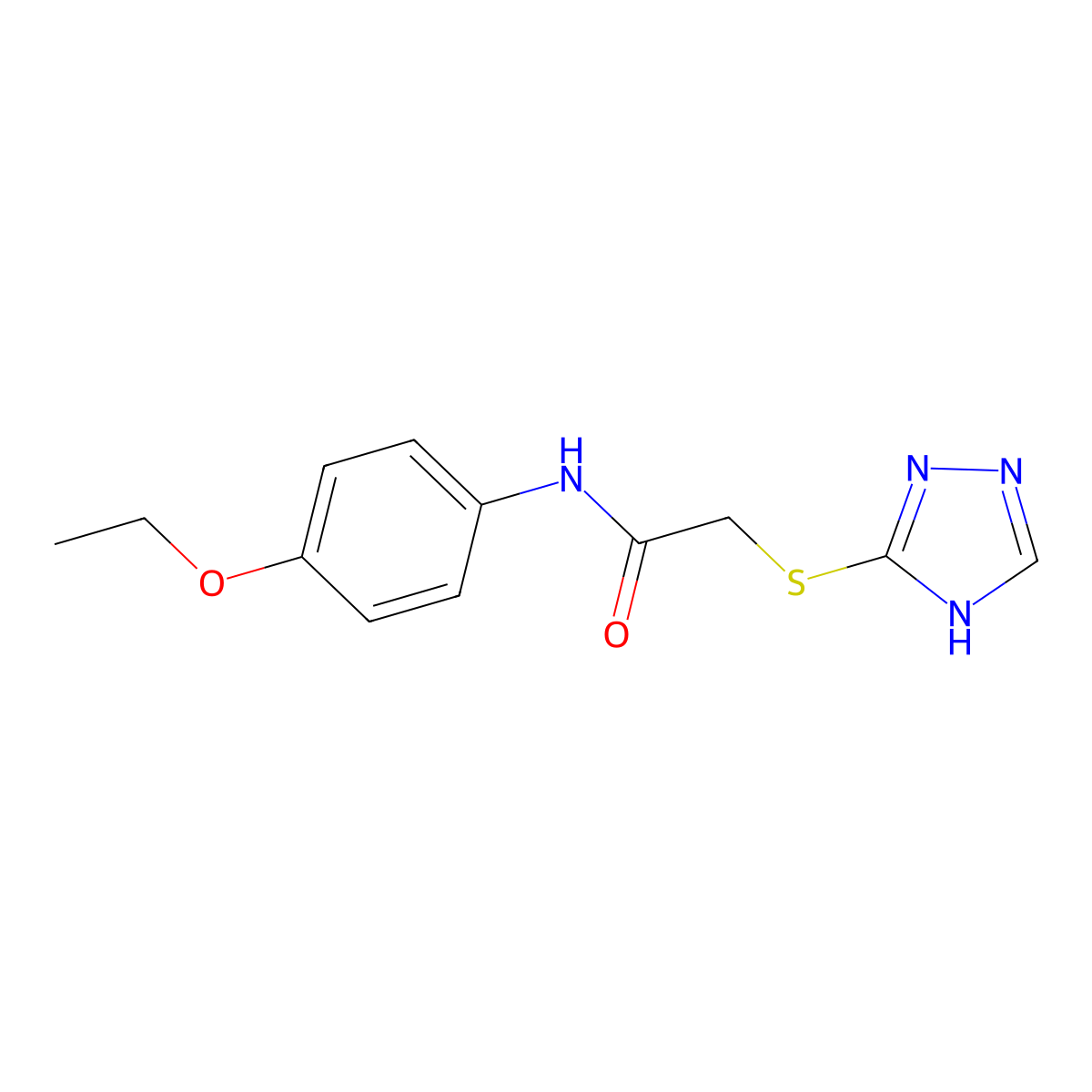 N-(4-ethoxyphenyl)-2-(1H-1,2,4-triazol-5-ylsulfanyl)acetamide molecular structure, CAS 346579-39-3