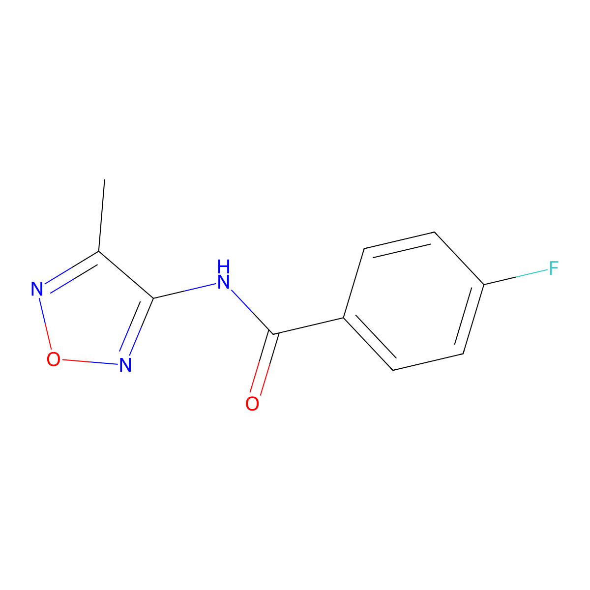 4-fluoro-N-(4-methyl-1,2,5-oxadiazol-3-yl)benzamide molecular structure, CAS 346579-54-2