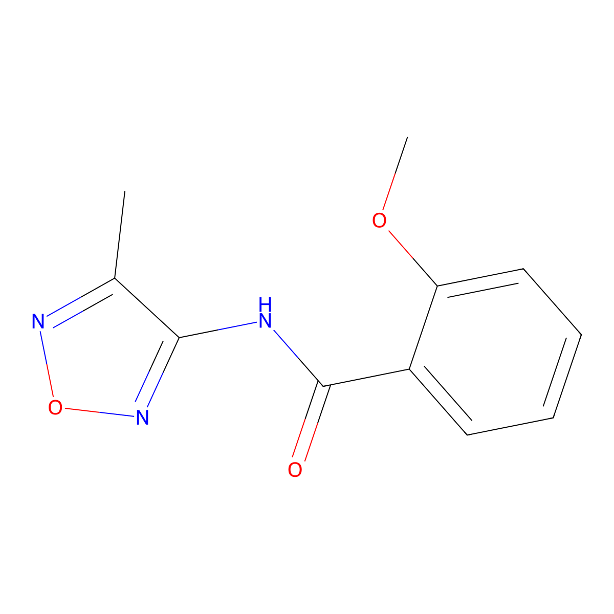 2-methoxy-N-(4-methyl-1,2,5-oxadiazol-3-yl)benzamide molecular structure, CAS 346579-56-4