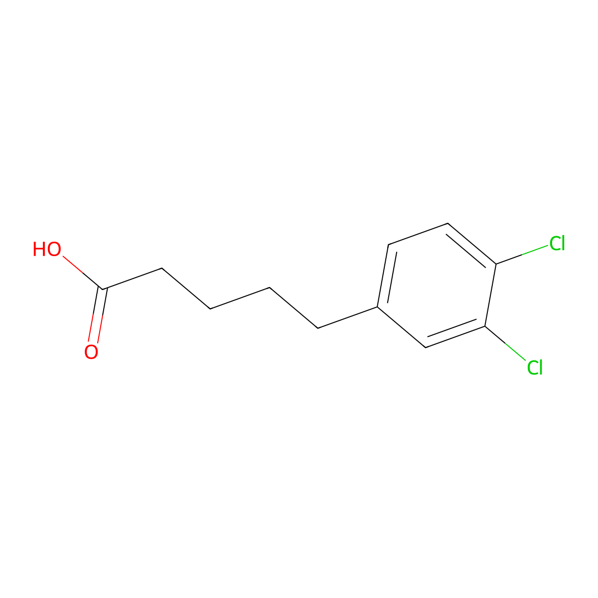 5-(3,4-Dichlorophenyl)pentanoic acid molecular structure, CAS 34658-33-8