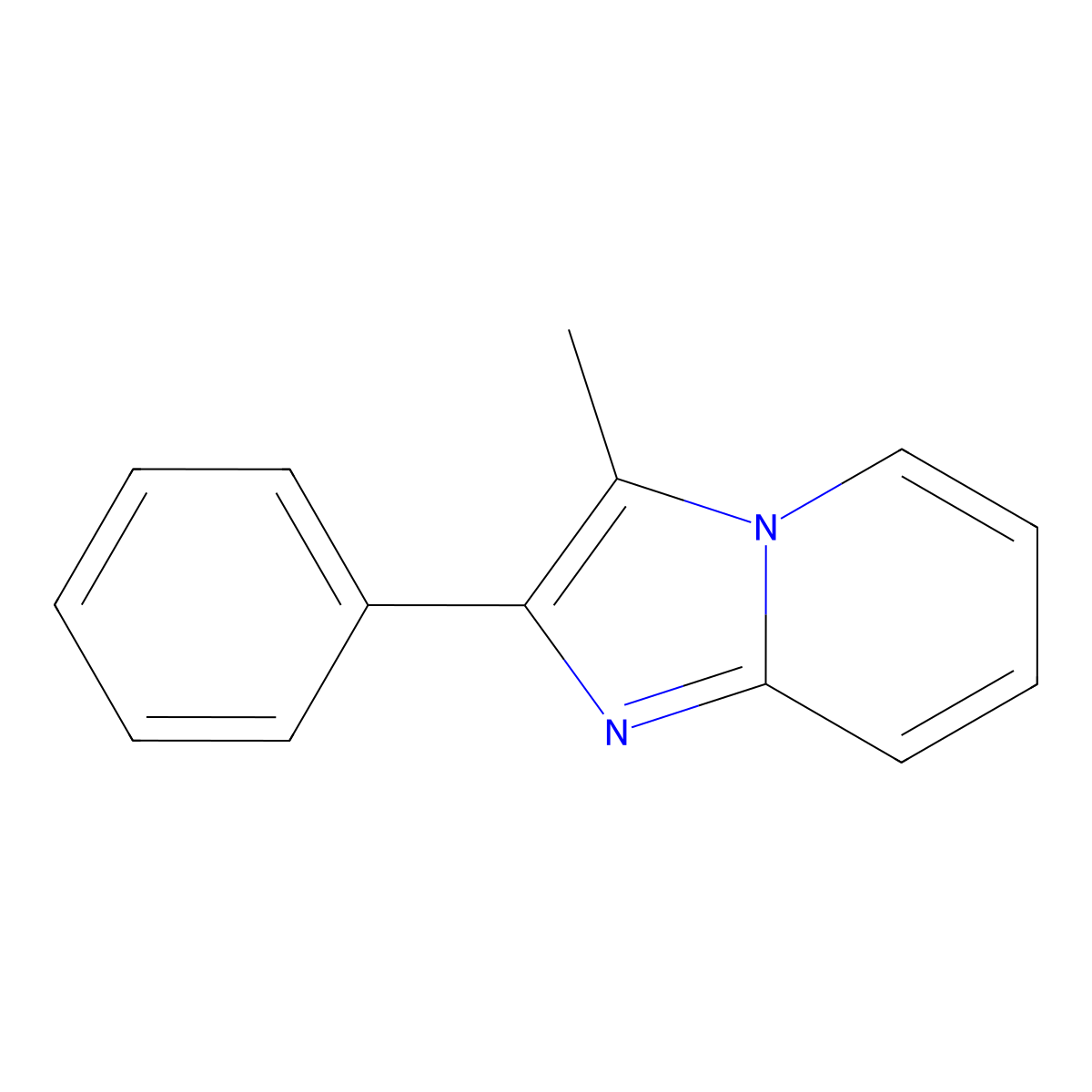 3-Methyl-2-phenylimidazo[1,2-a]pyridine molecular structure, CAS 34658-68-9