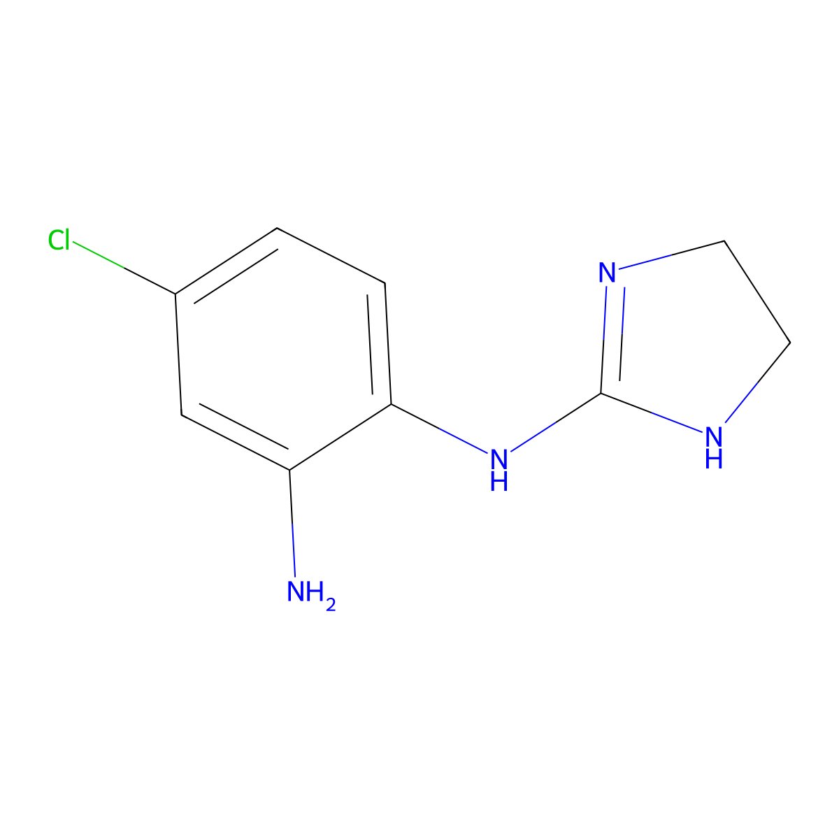 4-chloro-N1-(4,5-dihydro-1H-imidazol-2-yl)benzene-1,2-diamine molecular structure, CAS 34658-84-9