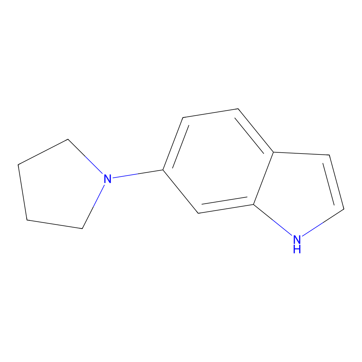 6-pyrrolidin-1-yl-1H-indole molecular structure, CAS 346584-96-1
