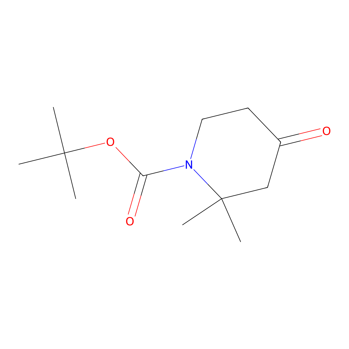 Tert-butyl 2,2-dimethyl-4-oxopiperidine-1-carboxylate molecular structure, CAS 346593-03-1