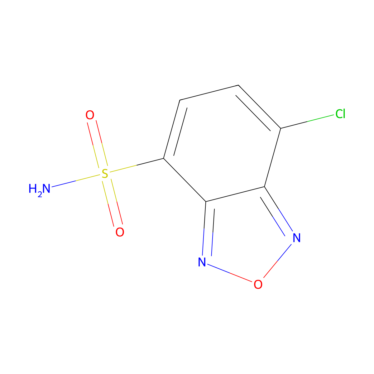 7-Chloro-2,1,3-benzoxadiazole-4-sulfonamide molecular structure, CAS 346593-12-2