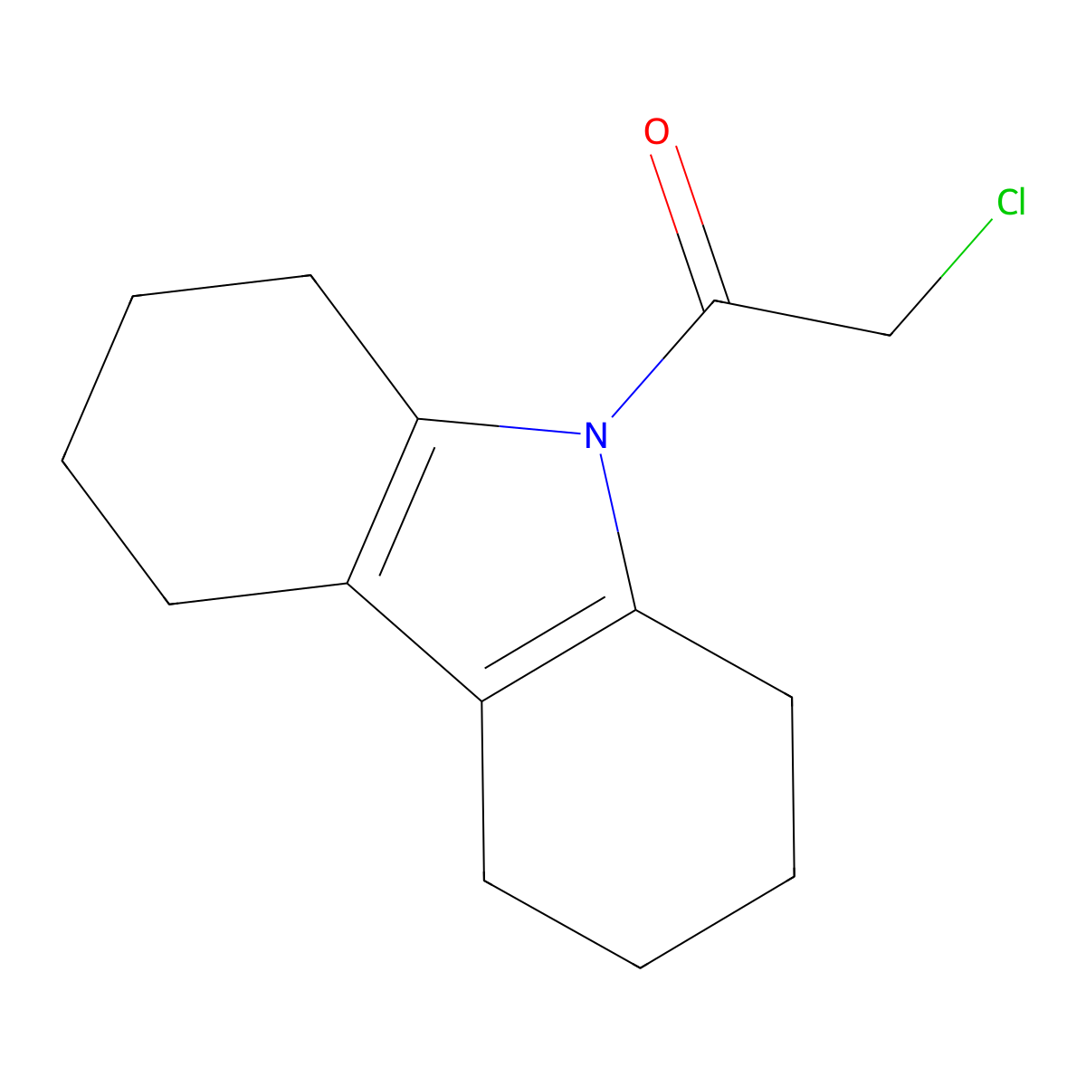 9-(chloroacetyl)-2,3,4,5,6,7,8,9-octahydro-1H-carbazole molecular structure, CAS 346596-57-4