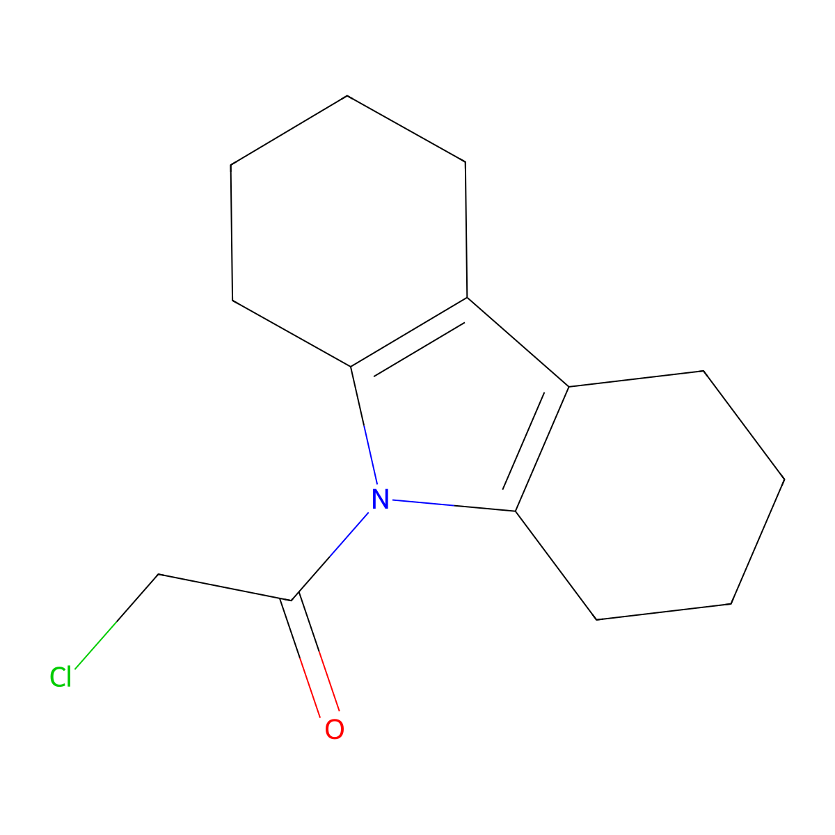 9-(chloroacetyl)-2,3,4,5,6,7,8,9-octahydro-1H-carbazole molecular structure, CAS 346596-57-4